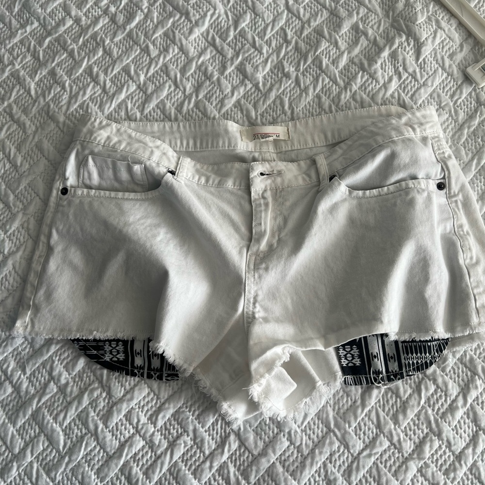 2.1 Denim White Jean Shorts Classic Summer Essential